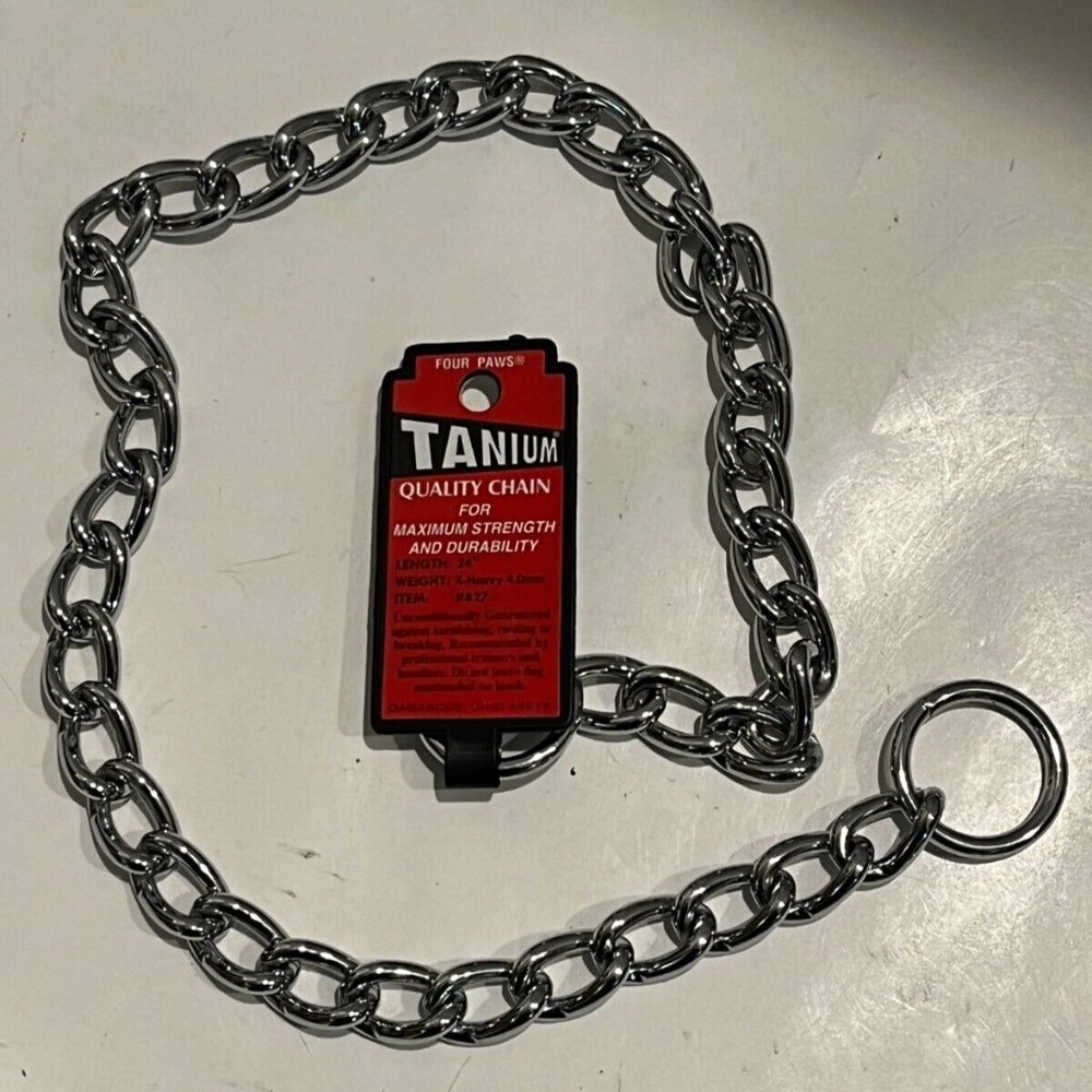 Pet Tanium Choke Chain, 24" length, 4.0 mm, #827 Four Paws, NEW
